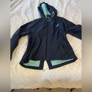 Hollister Windbreaker Navy Blue Sz L